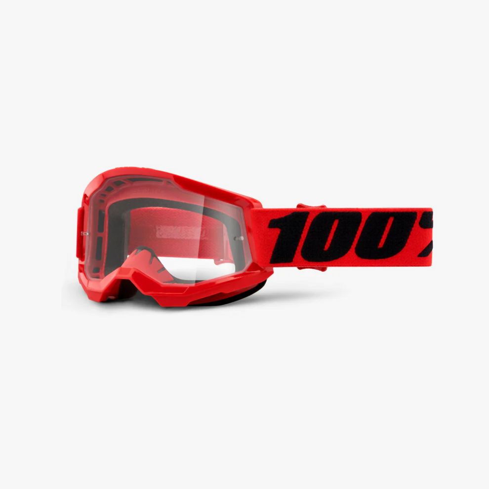 100% Strata 2 Junior Goggle - Clear Lens 2024 - Liquid-Life #Wähle Deine Farbe_red