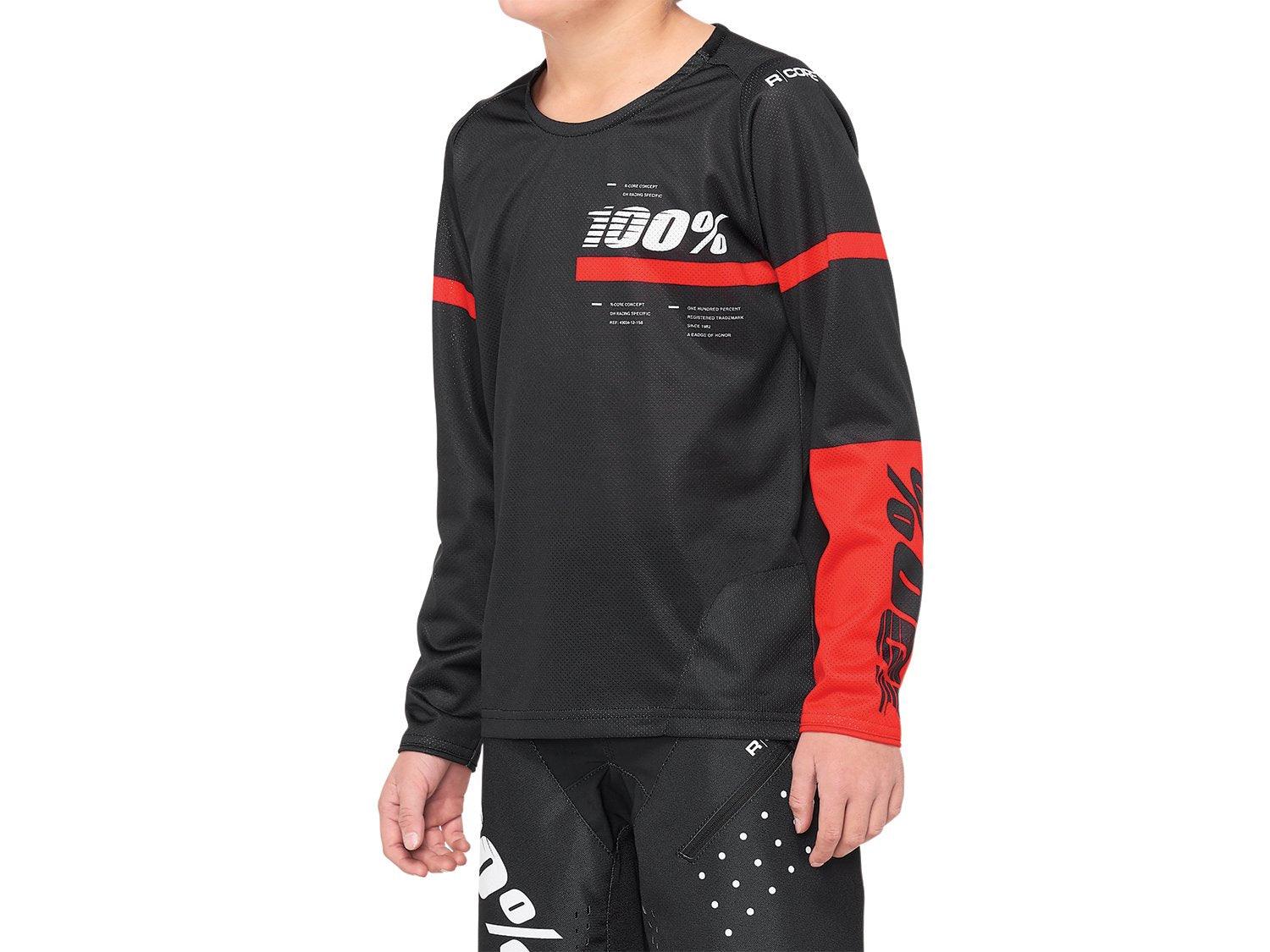 100% R Core DH Youth Jersey - Liquid-Life #Wähle Deine Farbe_Black/Red