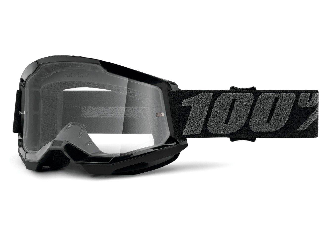100% Strata 2 Goggle - Clear Lens - Liquid-Life #Wähle Deine Farbe_Black