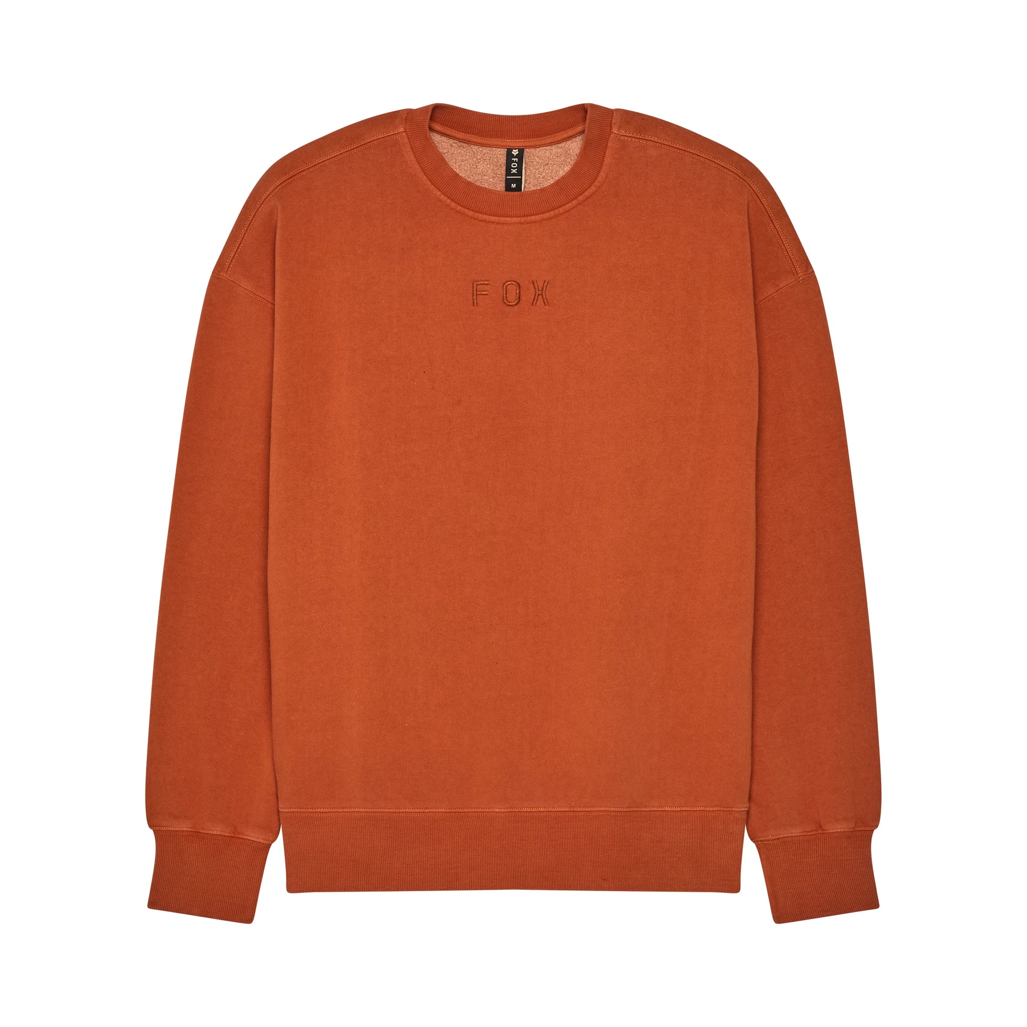 Fox Wordmark Oversized Fleece Crew - Liquid-Life #Wähle Deine Farbe_Cognac