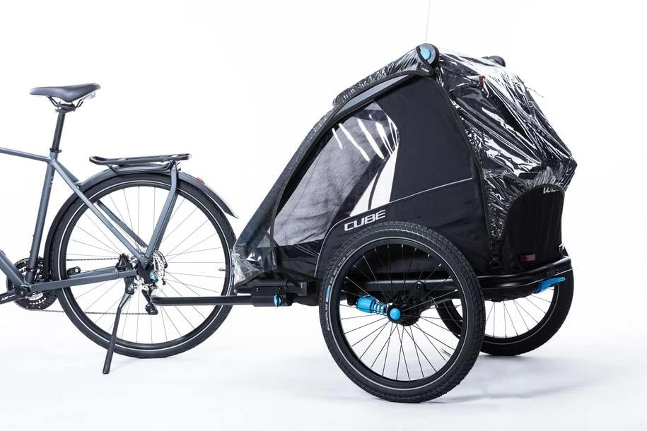 Cube Regenschutz Kinder Fahrradanhänger Double - Liquid-Life #Wähle Deine Farbe_transp.