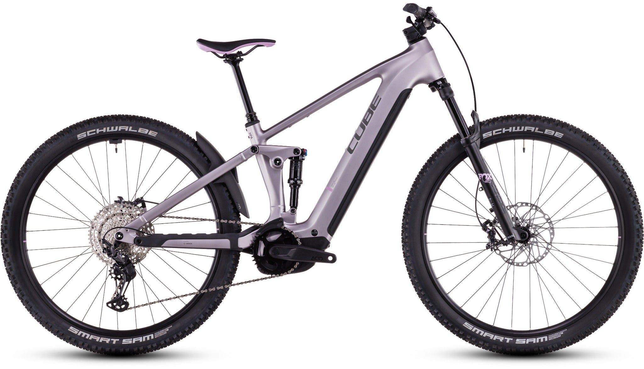Cube Stereo Hybrid One22 E-Mountainbike mit voluminösen Reifen, geeignet für anspruchsvolle Trails und Offroad-Abenteuer.