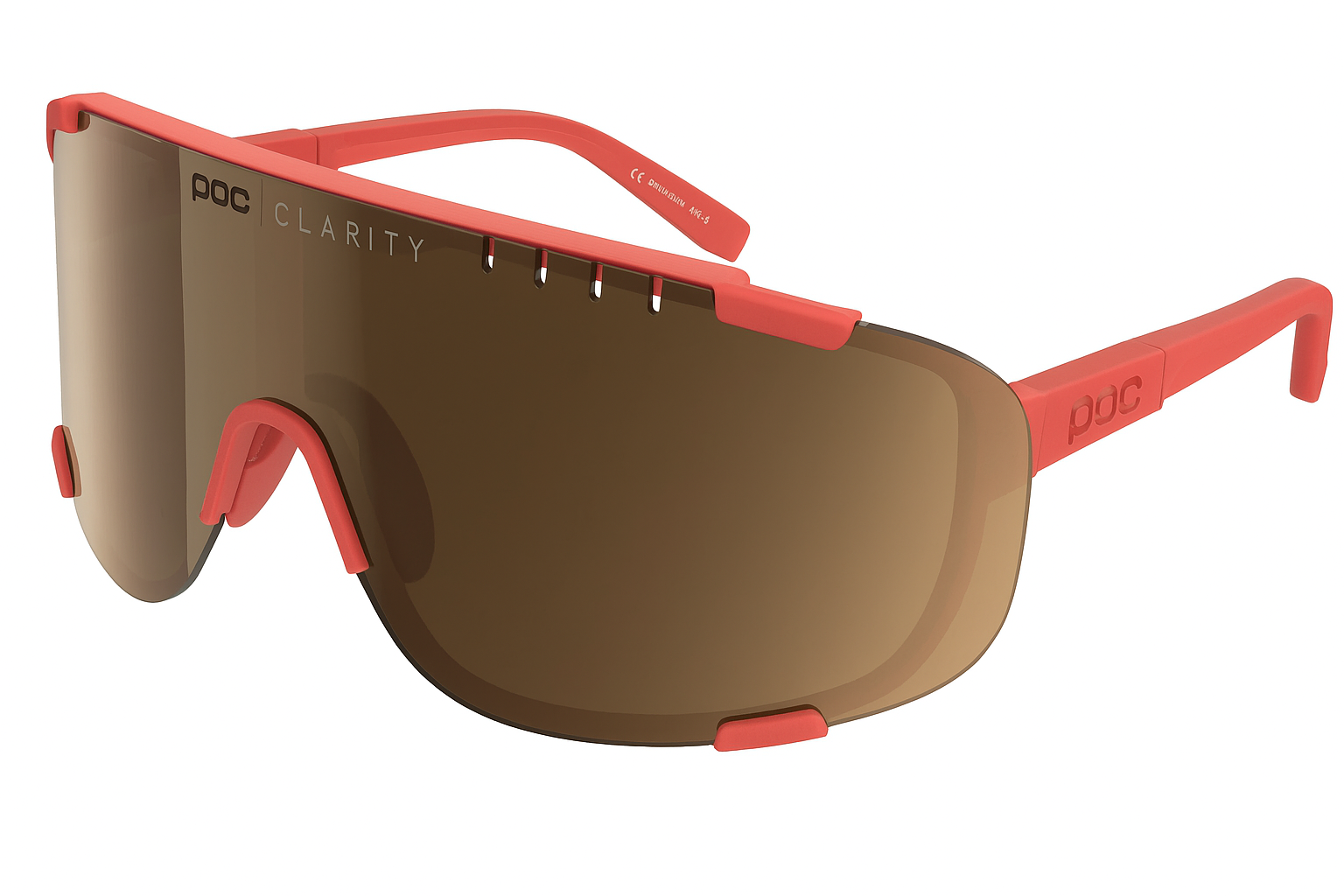 POC Clarity Sonnenbrille, rot mit braunen Gläsern, ideal für sportliche Aktivitäten und Outdoor-Einsatz.