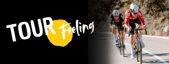 Tor de France banner mit zwei Rennradfahrern