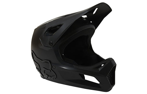 Schwarzer Fullface-Helm für Downhill-Mountainbiking, robustes Design für maximalen Schutz.