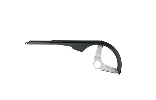 Schwarzer Fahrrad-Kettenschutz aus Kunststoff und Metall, Modell "Kettenschuetzer". Ideal für City- oder Trekkingräder.