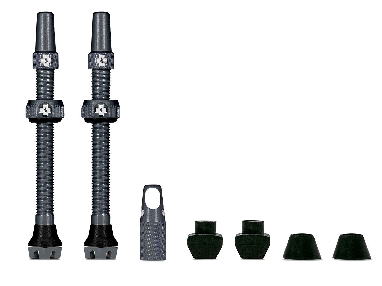 Muc Off Tubeless Valve Kit V2 Universal MTB & Road - Liquid-Life #Wähle Deine Farbe_grey