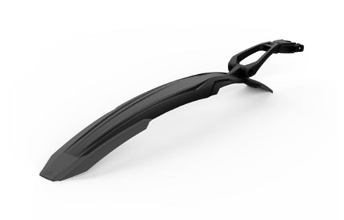 Schwarzes Fahrradhinterrad-Schutzblech für Mountainbikes, aerodynamisches Design, passend für verschiedene Fahrradmodelle.