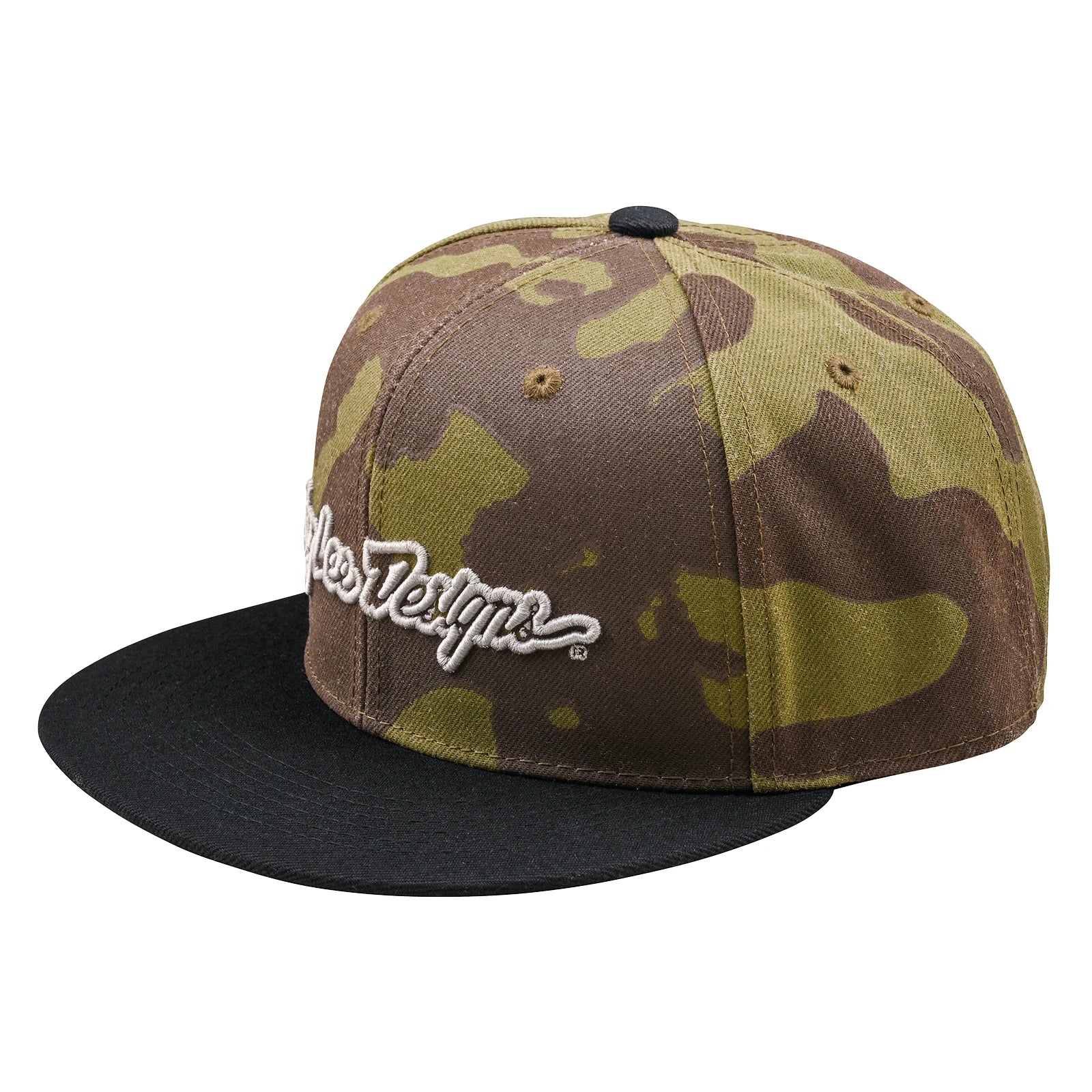 Troy Lee Designs Flat Bill Snapback Cap Signature - Liquid-Life #Wähle Deine Farbe_olive camo