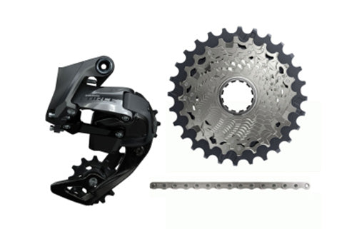 Fahrrad-Schaltwerk, Kassette und Kette für präzises Schalten, geeignet für Mountainbikes. Modell: SRAM X01 Eagle.