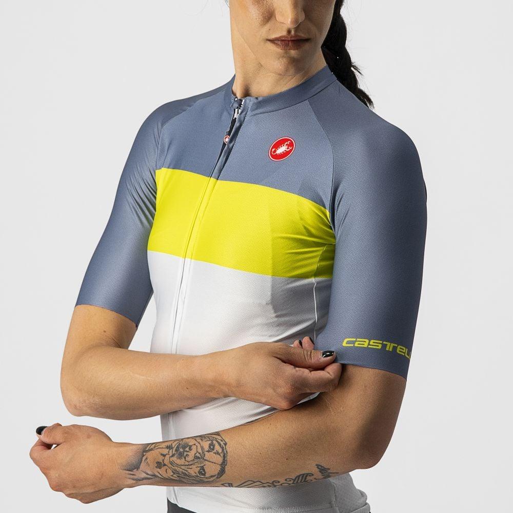 Castelli Aero Pro Damen Jersey - Liquid-Life #Wähle Deine Farbe_Silver Gray/Sulphur-Light Steel