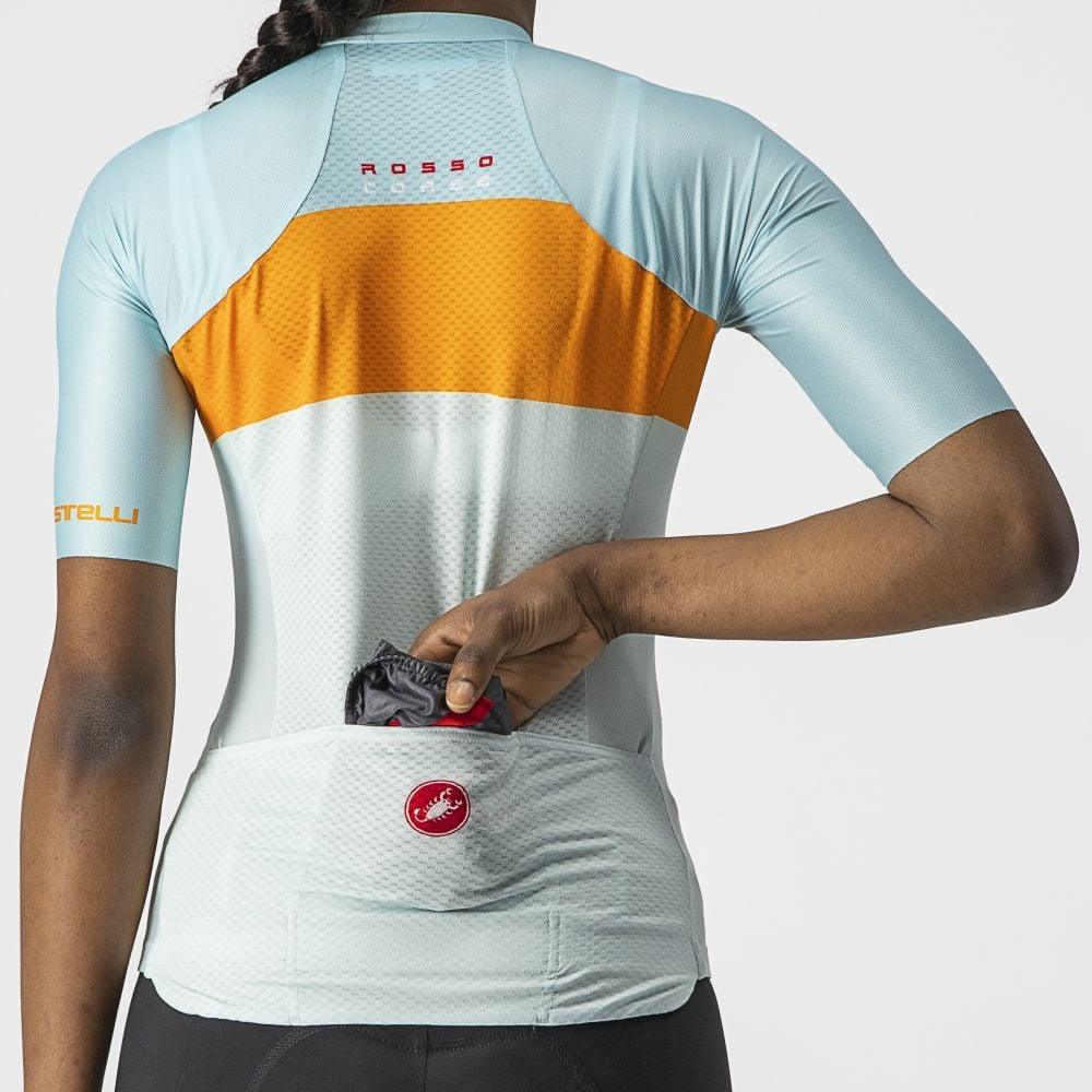 Castelli Aero Pro Damen Jersey - Liquid-Life #Wähle Deine Farbe_Light Acqua/Pop Orange-Skylight