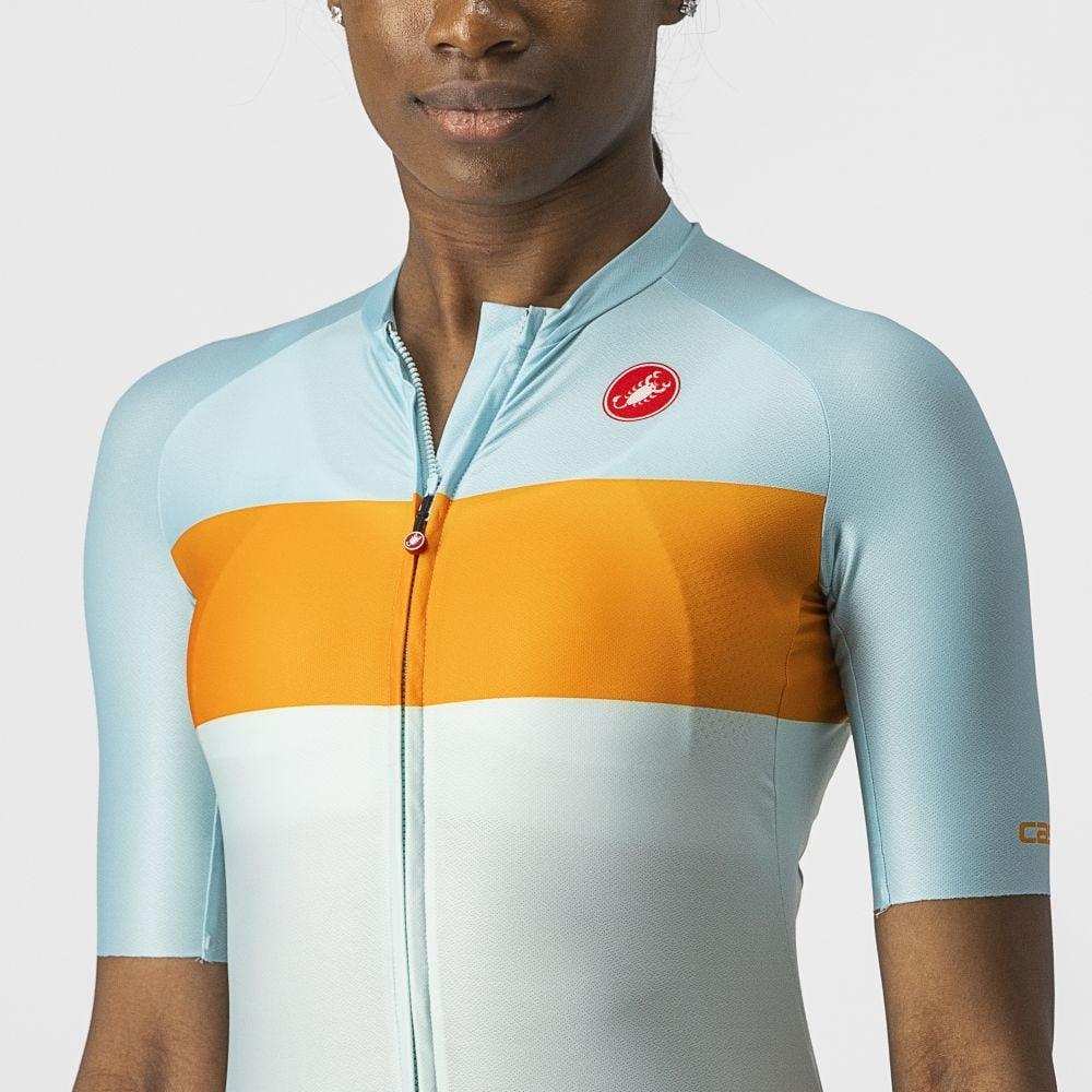 Castelli Aero Pro Damen Jersey - Liquid-Life #Wähle Deine Farbe_Light Acqua/Pop Orange-Skylight