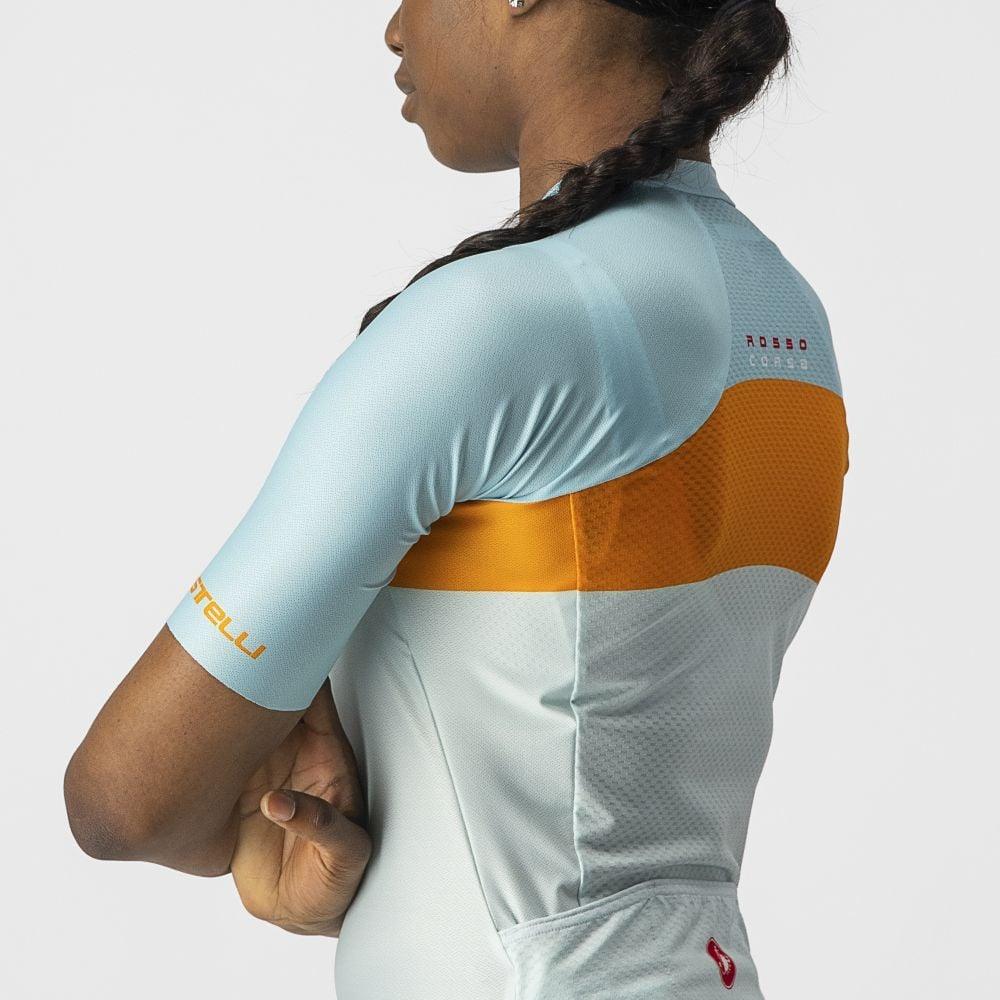 Castelli Aero Pro Damen Jersey - Liquid-Life #Wähle Deine Farbe_Light Acqua/Pop Orange-Skylight