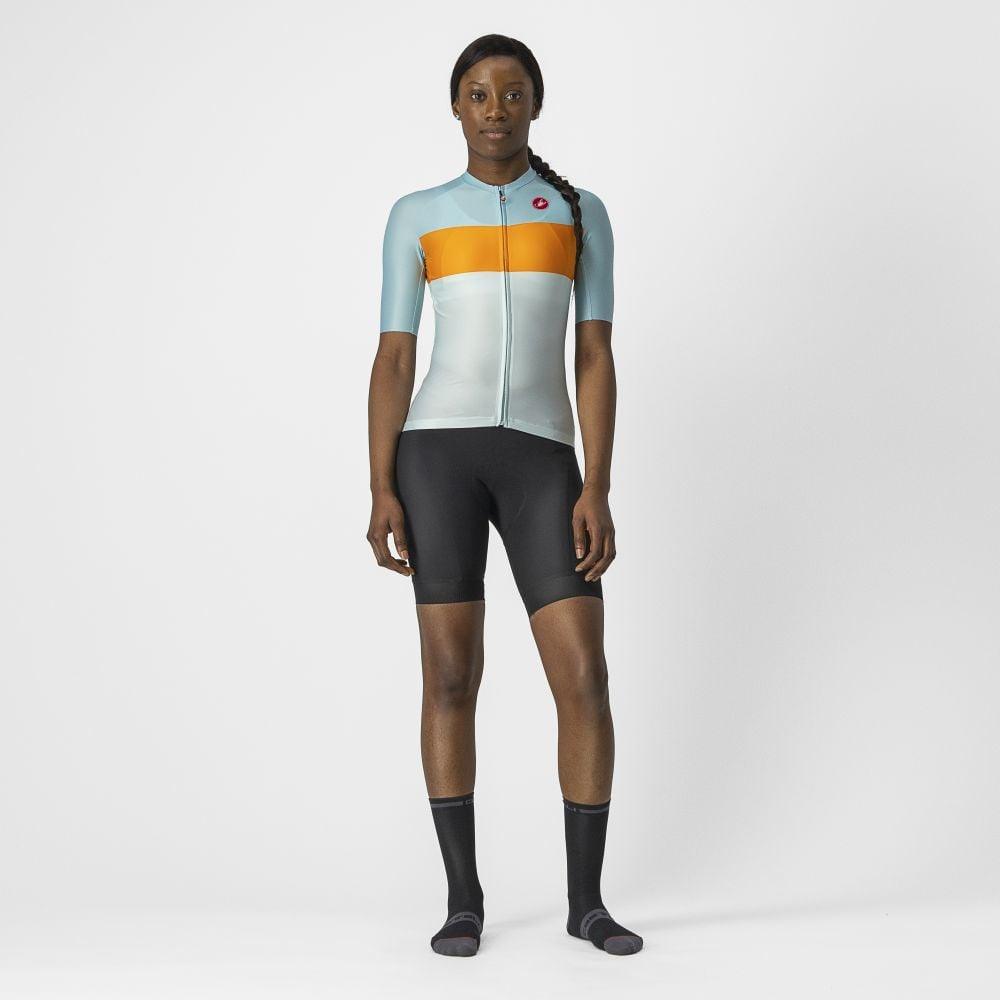 Castelli Aero Pro Damen Jersey - Liquid-Life #Wähle Deine Farbe_Light Acqua/Pop Orange-Skylight