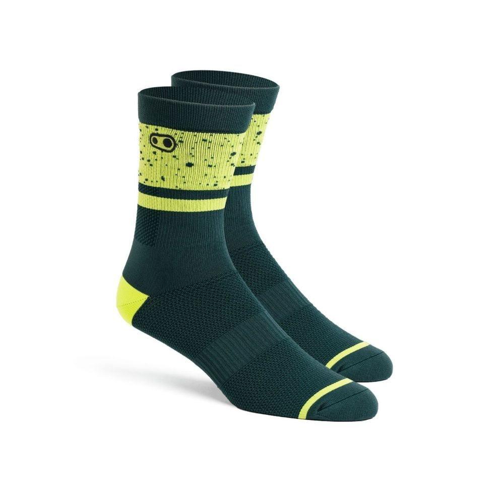 Crankbrothers Icon Socken Splatter ltd. - Liquid-Life #Wähle Deine Farbe_Green/Yellow