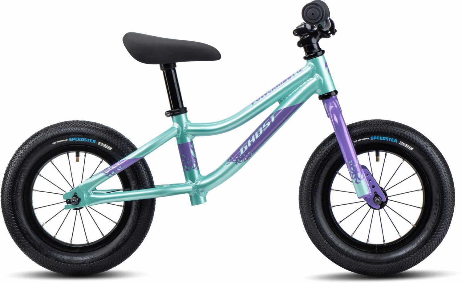 Ghost Powerkiddy 12: Leichtes Laufrad (90-95cm) in Mint/Purple