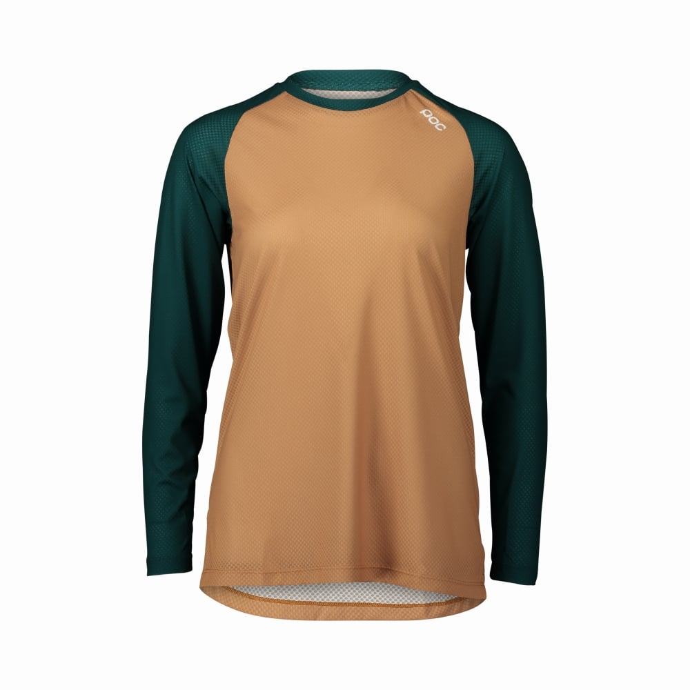 POC W's MTB Pure LS Jersey - Liquid-Life #Wähle Deine Farbe_Moldanite Green/Aragonite Brown L