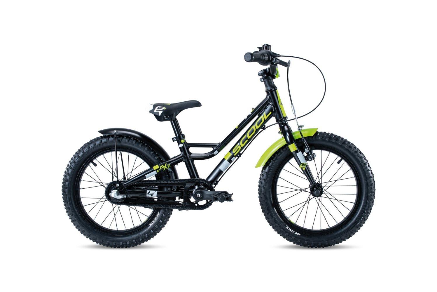 s'cool kinderfahrräder S'Cool faXe 16-3S Nexus Black/Lime Kids Bike
