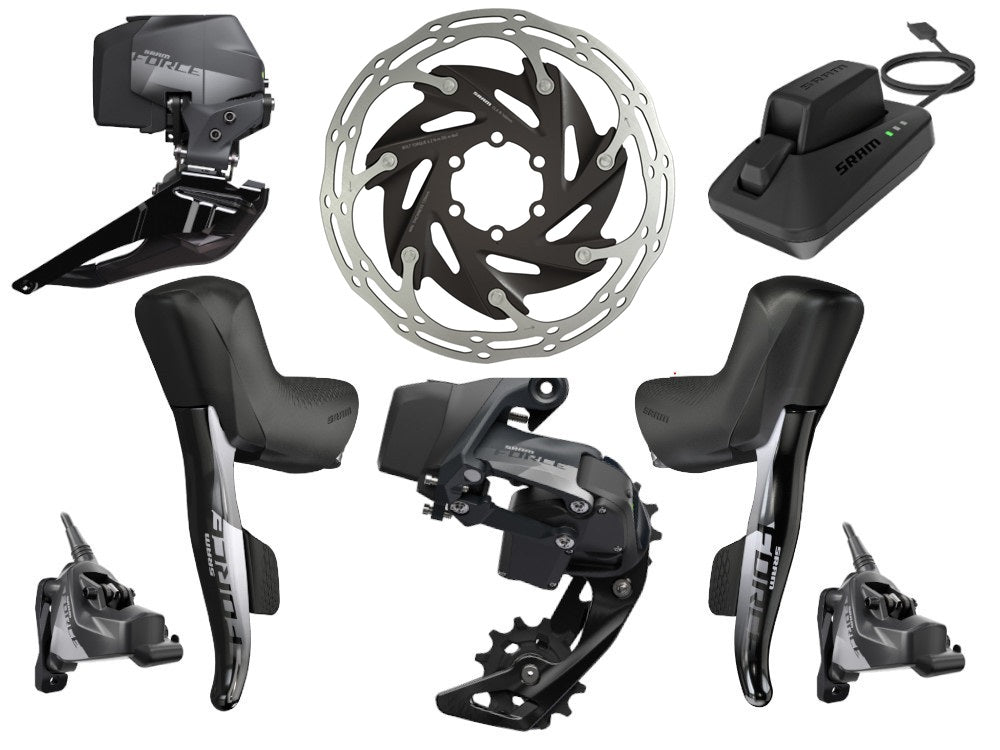 Sram Force eTap AXS Kit | Scheibenbremse Flat Mount 2-fach - Liquid-Life #Wähle Deine Farbe_schwarz
