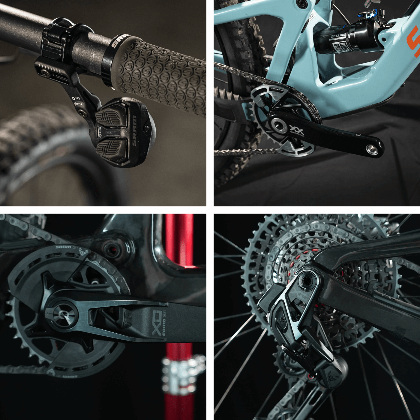 SRAM-MTB-Fahrradkomponenten: Schaltwerk, Kurbeln und Schalthebel für Mountainbikes. Ideal für Performance-Radfahrer.