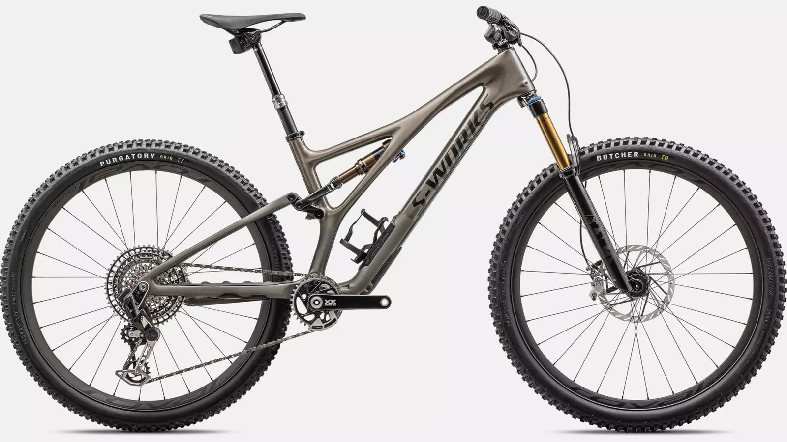 Mountainbike Specialized Stumpjumper S-Works, vollgefedert, robustes Design, ideal für Geländefahrten.