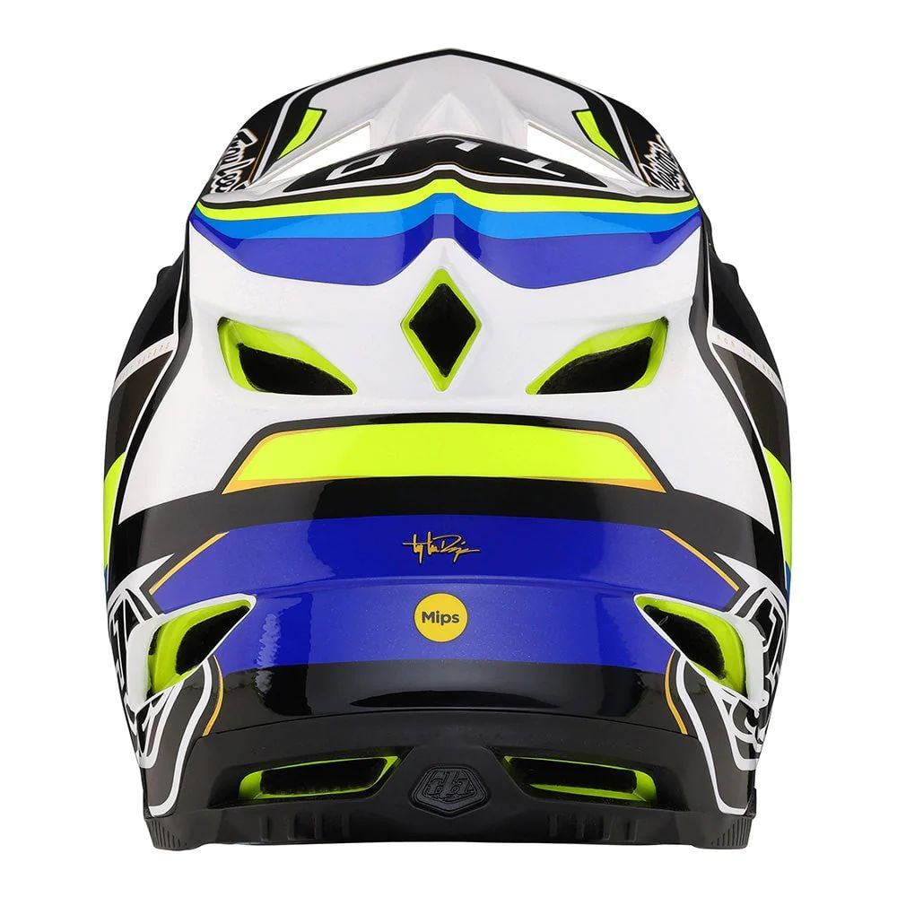 Troy Lee Designs D4 Composite Helmet W/Mips - Liquid-Life #Wähle Deine Farbe_Reverb White / Blue