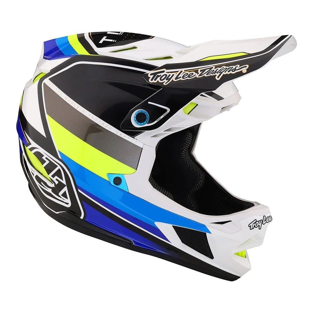 Troy Lee Designs D4 Composite Helmet W/Mips - Liquid-Life #Wähle Deine Farbe_Reverb White / Blue