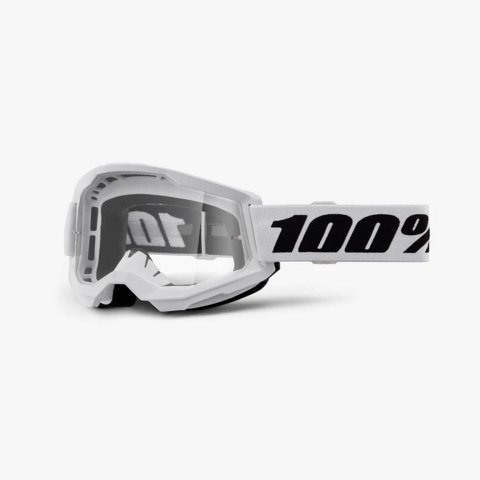 100% Strata 2 Goggle - Clear Lens 2024 - Liquid-Life #Wähle Deine Farbe_White