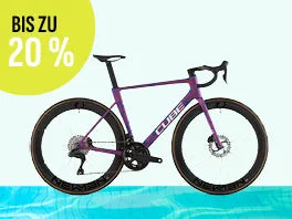 Lila Cube Rennrad mit Karbonrahmen und Scheibenbremsen, Rabatt von bis zu 20 % im Angebot.