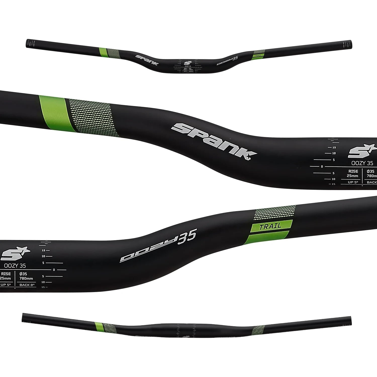Spank Oozy Allmnt 35 bar, 780mm Shotpeen - Liquid-Life #Wähle Deine Farbe_Black/Green