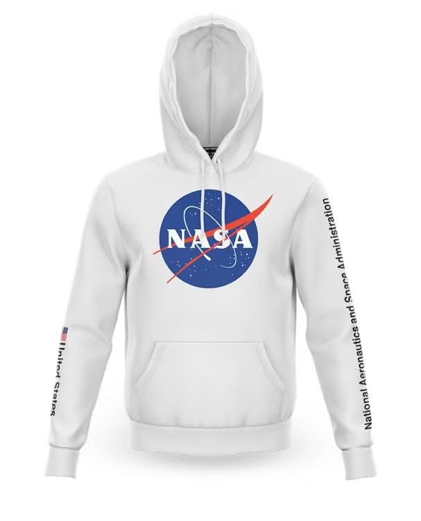 Loose Riders NASA Fleece Hoodie Emblem - Liquid-Life #Wähle Deine Farbe_White
