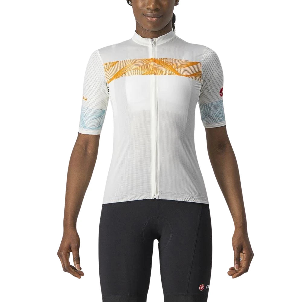 Castelli Fenice Damen Jersey - Liquid-Life #Wähle Deine Farbe_Ivory/Pop Orange-Skylight