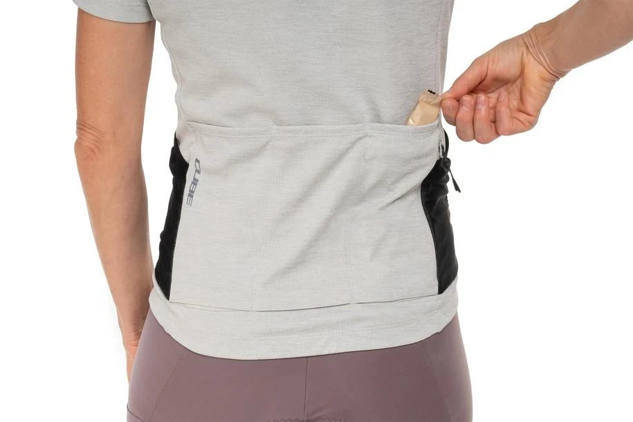 Cube GRAVEL WS Trikot Full Zip CARGO kurzarm - Liquid-Life #Wähle Deine Farbe_grey