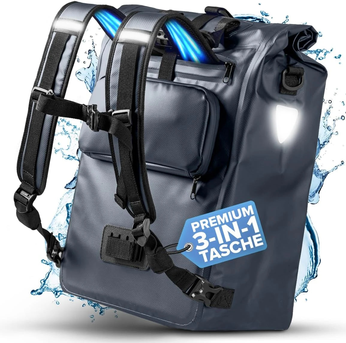 Büchel 3in1 Gepäckträgertasche wasserdicht - Liquid-Life #Wähle Deine Farbe_blau