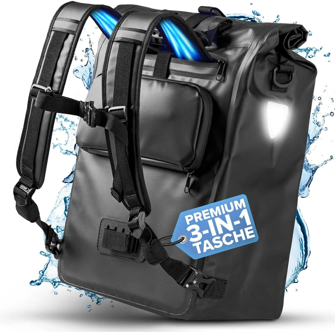 Büchel 3in1 Gepäckträgertasche wasserdicht - Liquid-Life #Wähle Deine Farbe_schwarz