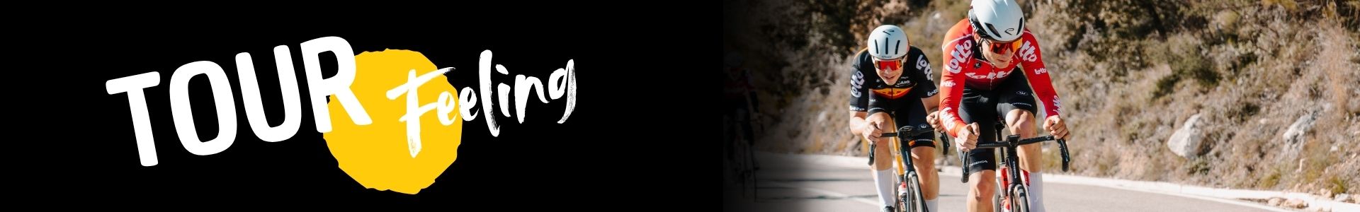 Tour de France Banner mit zwei Rennrad fahrern