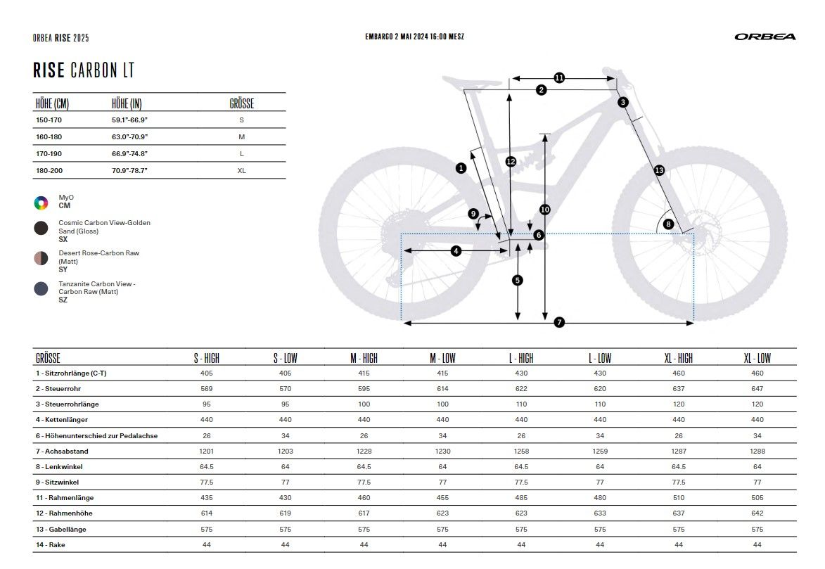 Orbea RISE LT M10 630W Desert Rose - Carbon Raw 2025