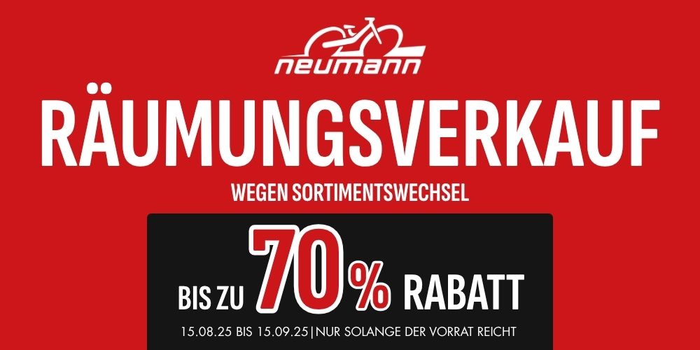Räumungsverkauf vom 18.08.2025 bis 15.09.2025 wegen Sortimentswechsel bei Fahrrad Neumann in Brilon