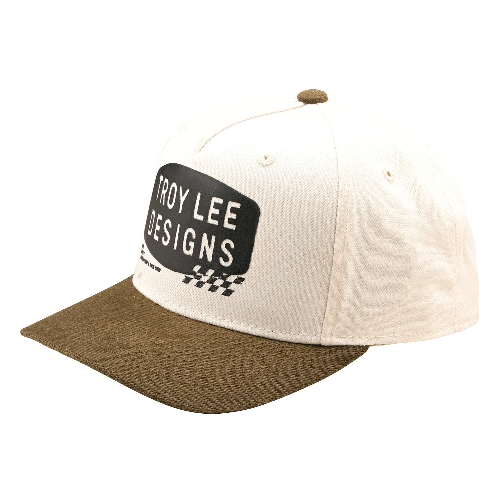Troy Lee Designs Curved Snapback Cap Stamp - Liquid-Life #Wähle Deine Farbe_vintage white/olive