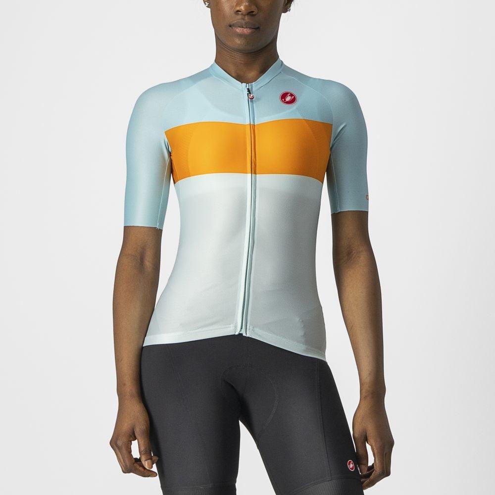 Castelli Aero Pro Damen Jersey - Liquid-Life #Wähle Deine Farbe_Light Acqua/Pop Orange-Skylight