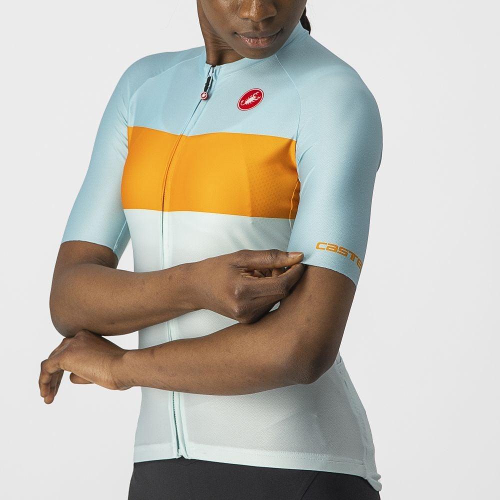 Castelli Aero Pro Damen Jersey - Liquid-Life #Wähle Deine Farbe_Light Acqua/Pop Orange-Skylight