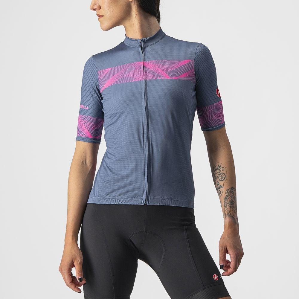 Castelli Fenice Damen Jersey - Liquid-Life #Wähle Deine Farbe_Light Steel Blue/Pink Fluo