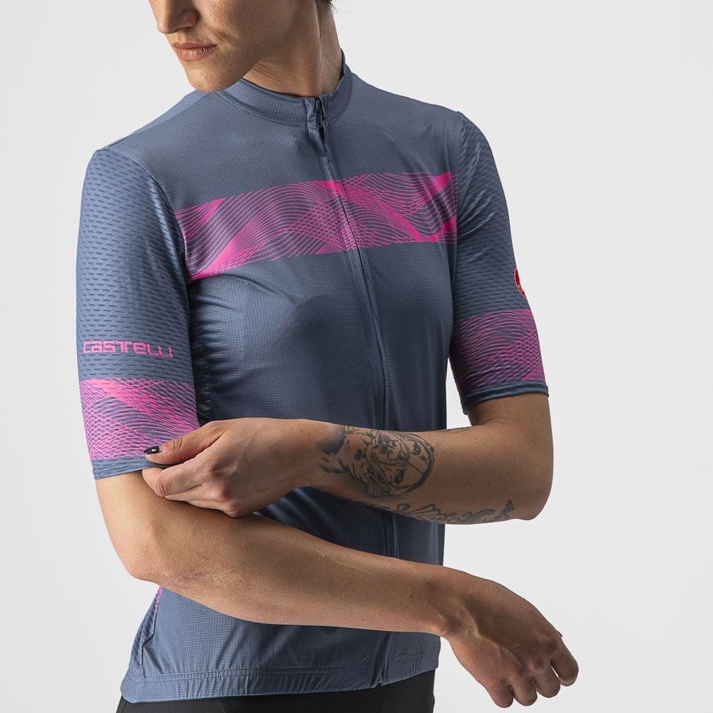 Castelli Fenice Damen Jersey - Liquid-Life #Wähle Deine Farbe_Light Steel Blue/Pink Fluo