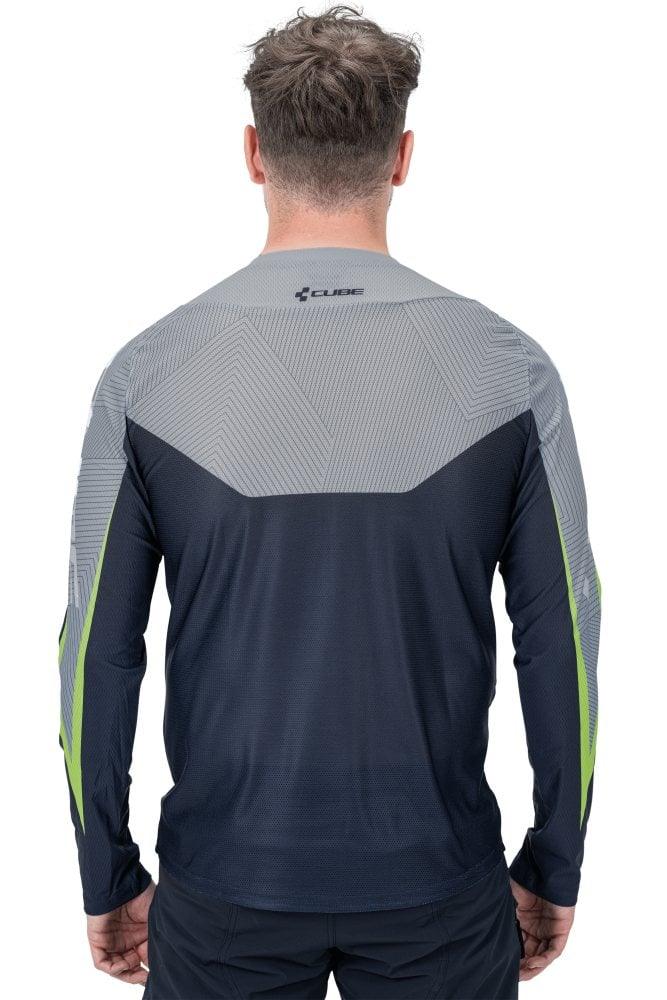 Cube EDGE Rundhalstrikot langarm - Liquid-Life #Wähle Deine Farbe_Grey´n´Lime