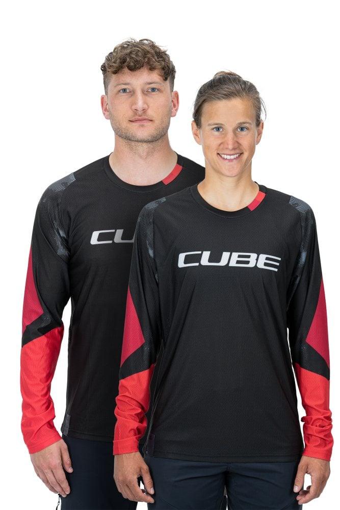 Cube EDGE Rundhalstrikot langarm - Liquid-Life #Wähle Deine Farbe_Black´n´Red