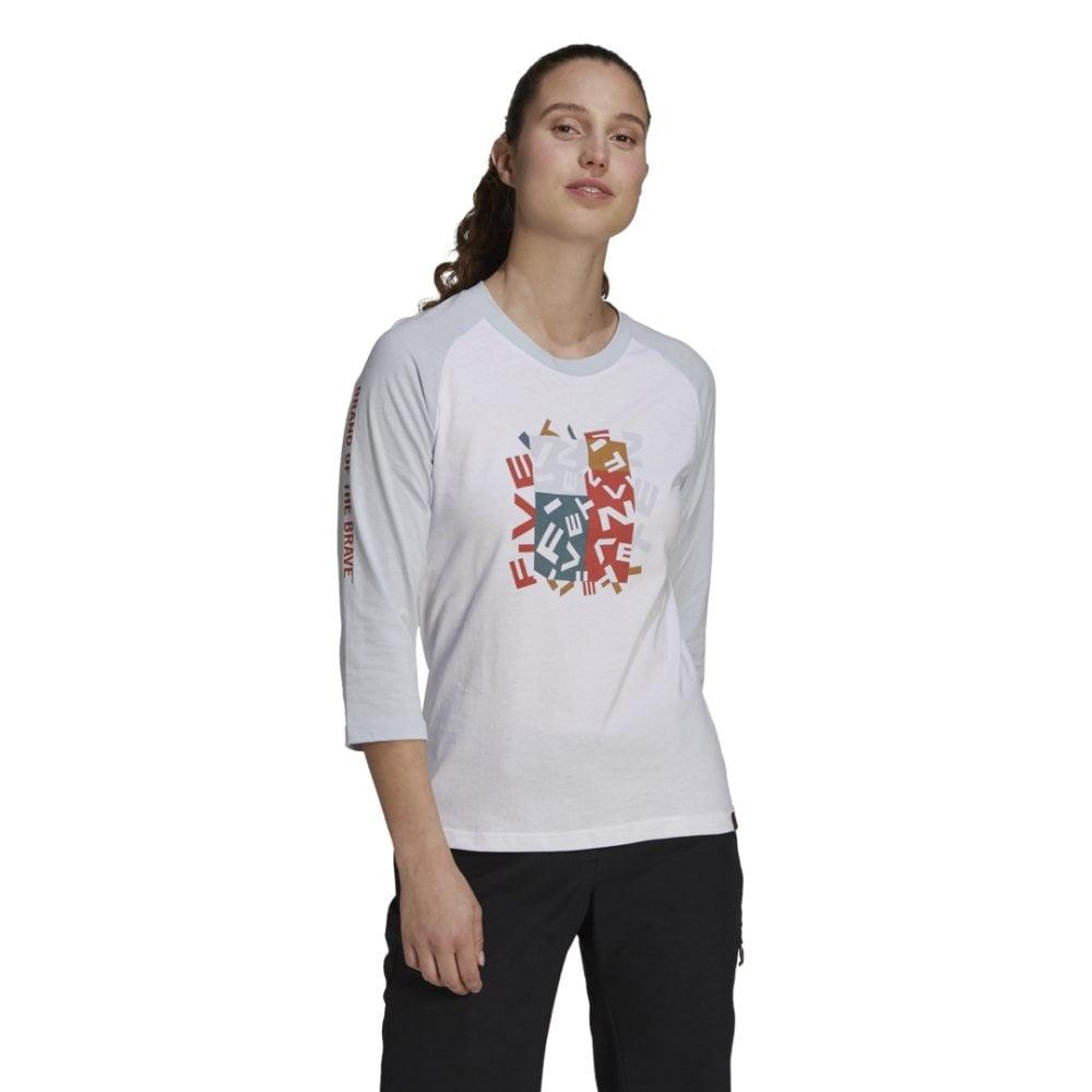 FiveTen Graphics Longsleeve Women - Liquid-Life #Wähle Deine Farbe_White/Halo Blue