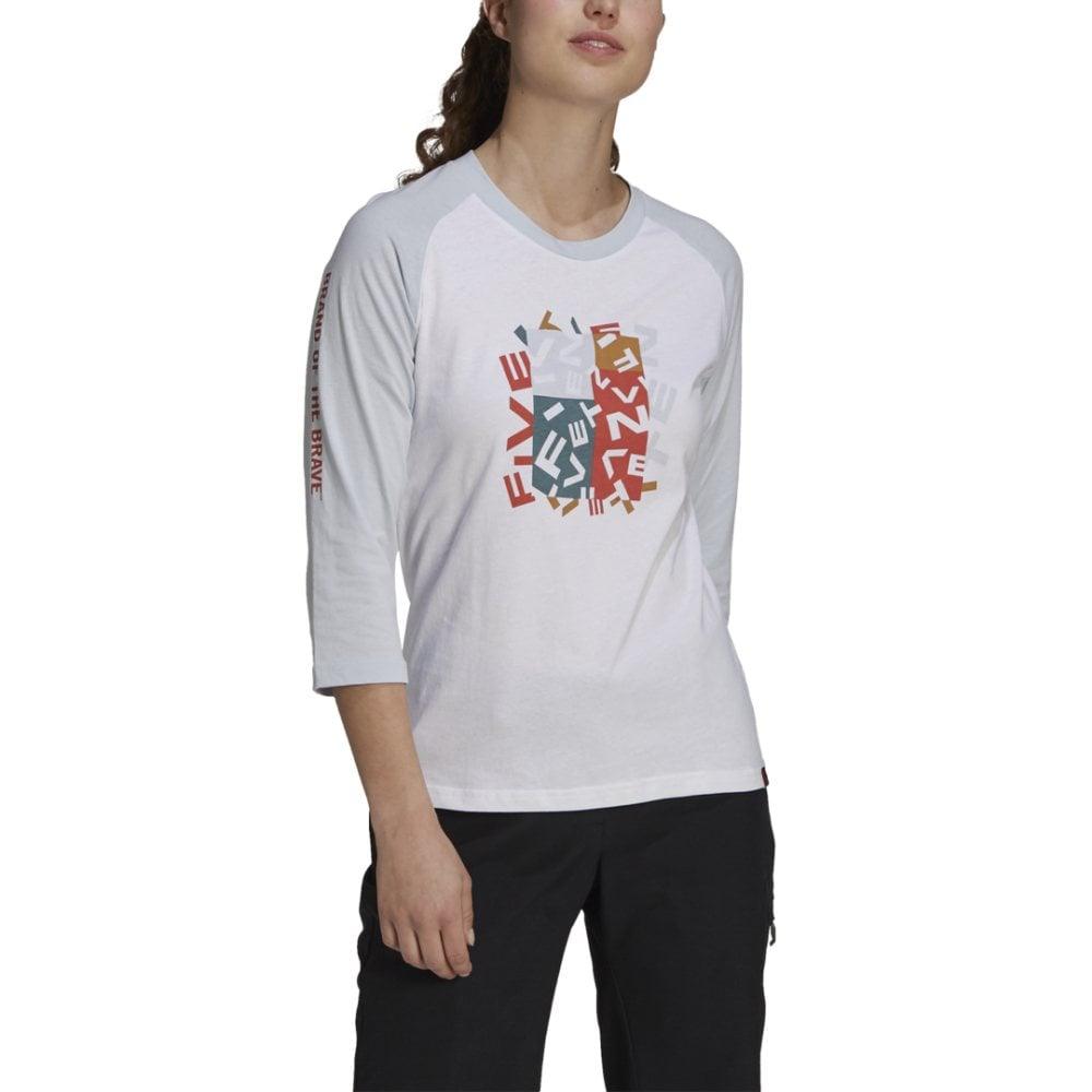 FiveTen Graphics Longsleeve Women - Liquid-Life #Wähle Deine Farbe_White/Halo Blue
