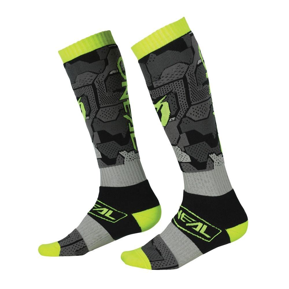 O'Neal Pro Mx Sock Camo V.22 - Liquid-Life #Wähle Deine Farbe_gray/neon yellow
