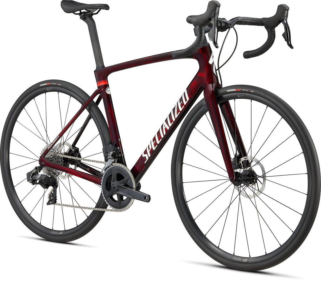 Specialized Roubaix Comp Gloss Red Tint Carbon Metallic White Silver 2022 - Liquid-Life